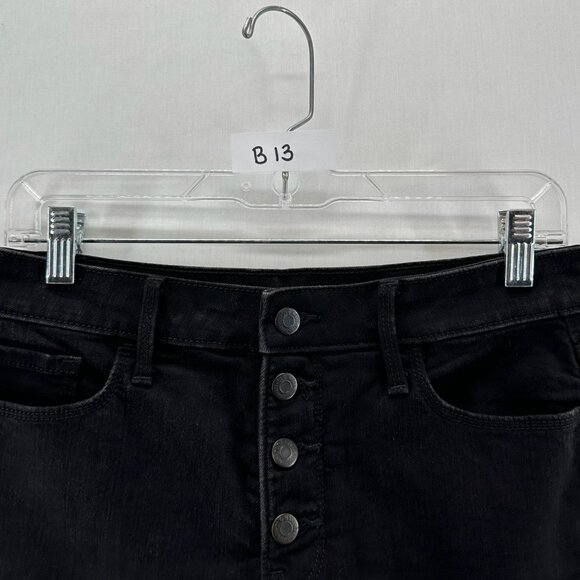 Old Navy High-Waisted Cut-Off Shorts Womens 10 Button Fly Frayed Hem Denim Black - Picture 10 of 10